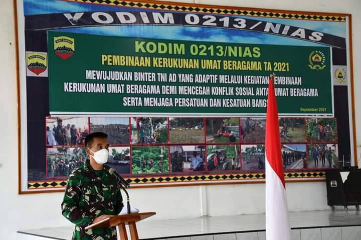 Kodim 0213/Nias Laksanakan  Sosialisasi Pembinaan Kerukunan Umat Beragama