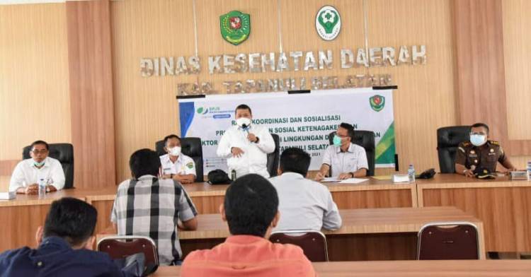 Bupati Dorong Pekerja Jasa Konstruksi di Tapsel Ikuti Didaftarkan BPJS Ketenagakerjaan