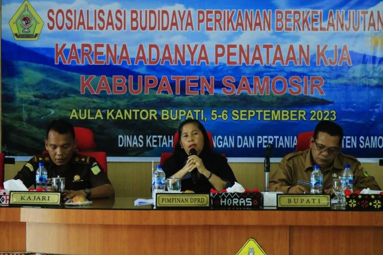 Bupati Samosir Buka Sosialisasi Budidaya Perikanan Berkelanjutan Karena Adanya Penataan KJA