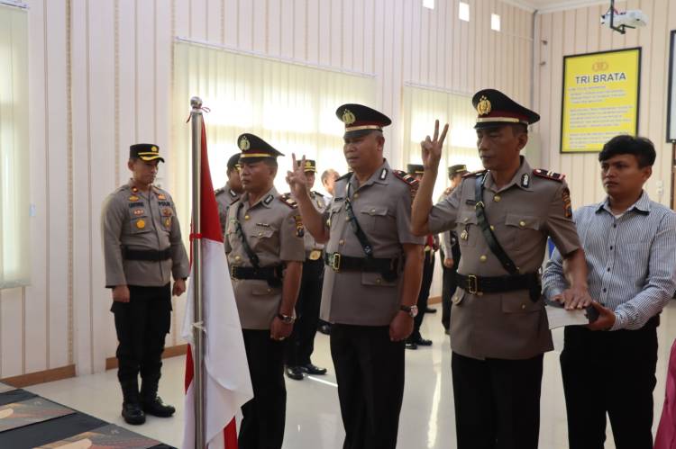 Kapolres Humbahas Pimpin Sertijab, Iptu Marihot Simanjuntak Jabat Kapolsek Pollung