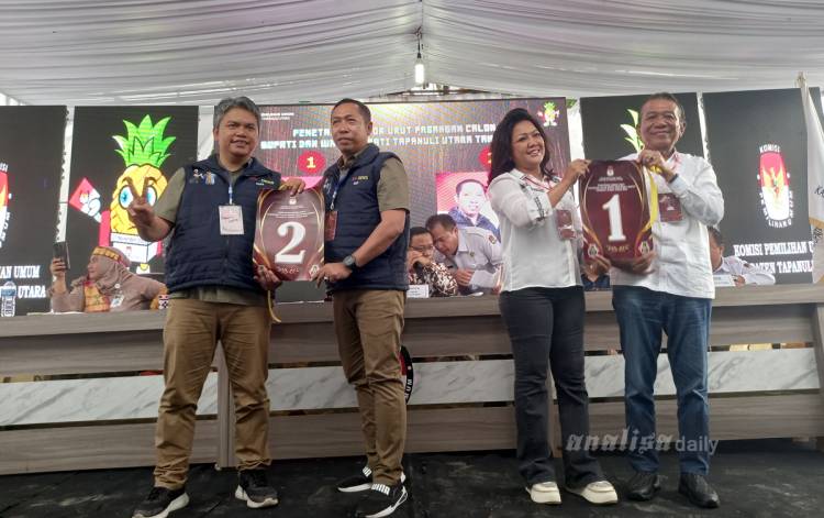 KPU Undi Nomor Urut Paslon Pilkada Taput, Satika-Sarlandy 1 Vs JTP-DENS 2