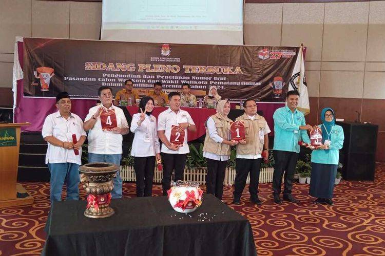 Empat Pasangan Calon di Pilkada Pematangsiantar Cabut Nomor Urut