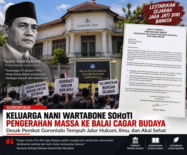 Keluarga Nani Wartabone Soroti Pengerahan Massa ke Balai Cagar Budaya Gorontalo