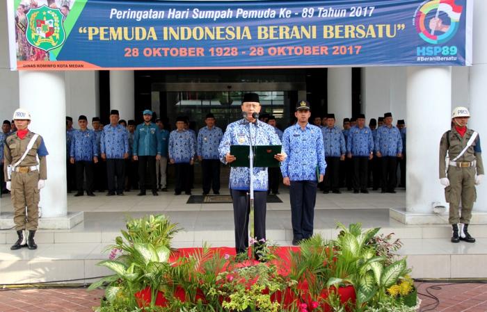 Walikota Medan Pimpin Upacara Peringatan Hari Sumpah Pemuda Ke 89 Tahun