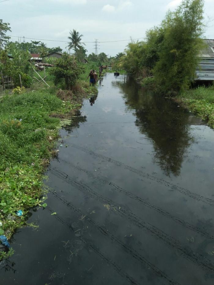 P3SU Medan Labuhan Bersihkan Parit Inpres Dari Sampah dan Enceng Gondok