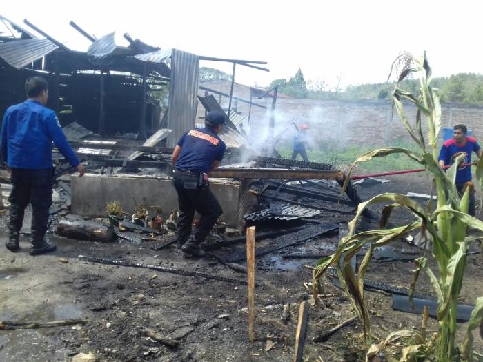 Diduga Korsleting Listrik, Si Jago Merah Hanguskan Rumah Warga di Humbahas.