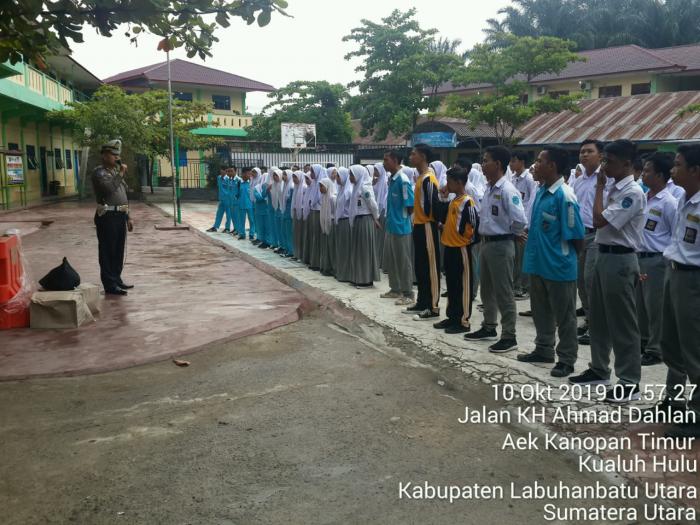 Polsek Kualuh dan Dishub Labura Sosialisasi Lalu Lintas
