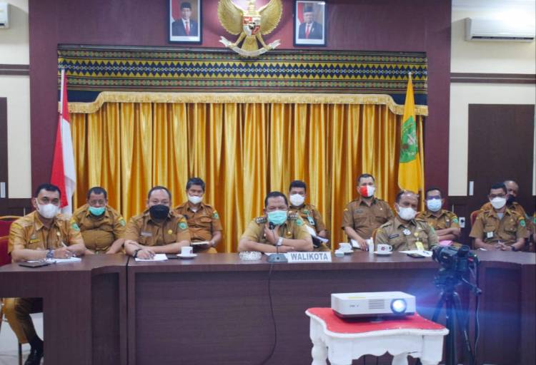 Walikota Sidimpuan Ikuti Rapat Dengan Mendikbudristek RI Secara Virtual
