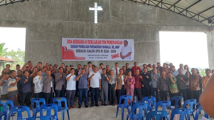 Warga Deliserdang Gelar Doa Bersama dan Deklarasi Tim Pemenangan Sabam Manalu Calon DPD RI