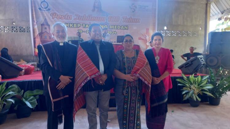 Sabam Manalu Hadiri Pesta Jubileum 100 Tahun HKBP Tanjung Medan Tanah Tombangan Tapsel