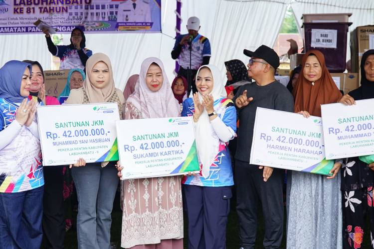 Semarakkan HUT ke-81 Pemkab Labuhanbatu, Ribuan Warga Panai Tengah Antusias Ikuti Jalan Santai