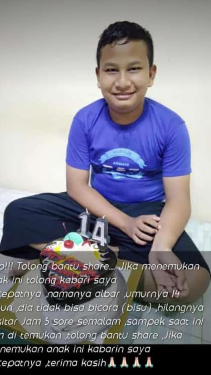 Albar Lubis Anak Tuna Runggu Hilang, Kalau Ketemu Hub Hp: 082363116425