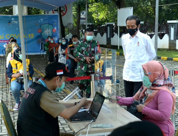 Presiden Jokowi Sidak Pelaksanaan Simulasi Vaksinasi Covid-19 di Kota Bogor