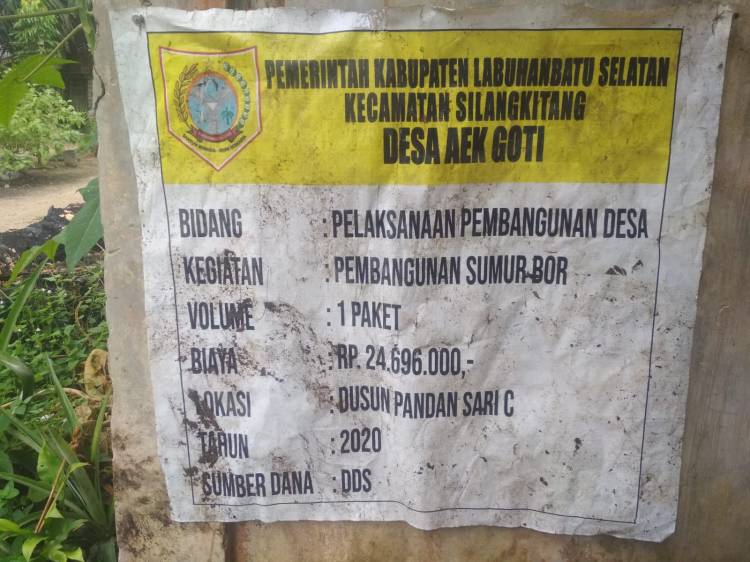 Proyek Mangkrak Sumur Bor Desa Aek Goti Syarat Korupsi