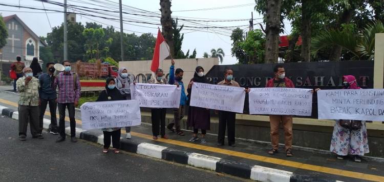 Akan Digusur, Pensiunan PTPN II Lakukan Demo di Poldasu