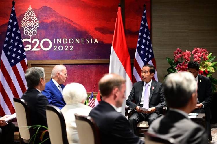 Presiden Jokowi Lakukan Pertemuan Bilateral dengan Presiden AS Joe Biden