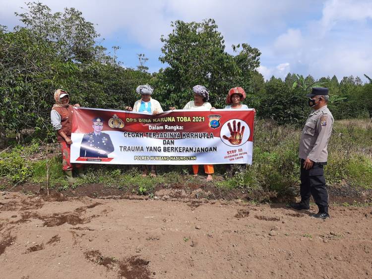 OPS Bina Karuna Toba-2021, Sat Binmas Polres Kab.Humbang Hasundutan Himbau Warga Cehah Karhutla