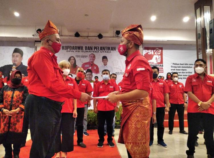 Ketua Umum PSI Giring Ganesha Lantik Pengurus DPW Partai Solidaritas Indonesia (PSI) Sumatera Utara