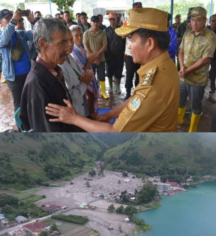 Pj Gubsu Tinjau Lokasi Bencana Alam di Baktiraja, Kab.Humbang Hasundutan