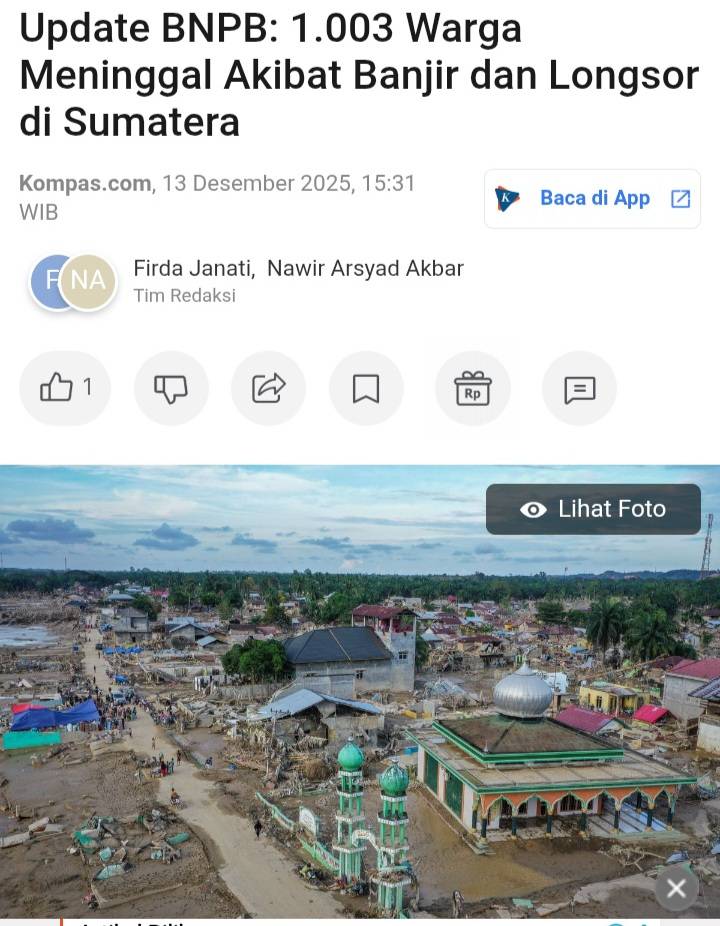 Isu Minggu Ini : Penanganan Bencana Banjir Sumatera Menjadi Perhatian Global